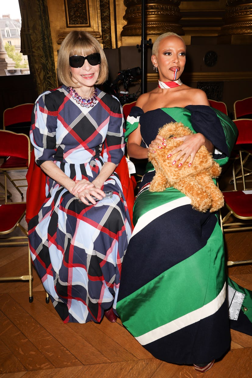 Anna Wintour and Doja Cat attend the Thom Browne Womenswear Spring/Summer 2023 show as part of Paris...