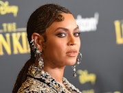 US singer/songwriter Beyonce arrives for the world premiere of Disney's "The Lion King" at the Dolby...
