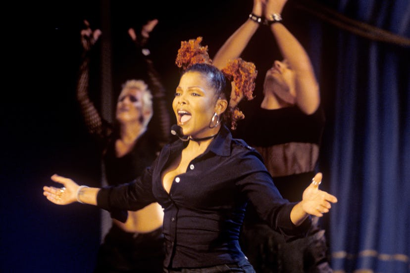 Janet Jackson on 13.12.1997 in Mannheim. (Photo by Fryderyk Gabowicz/picture alliance via Getty Imag...