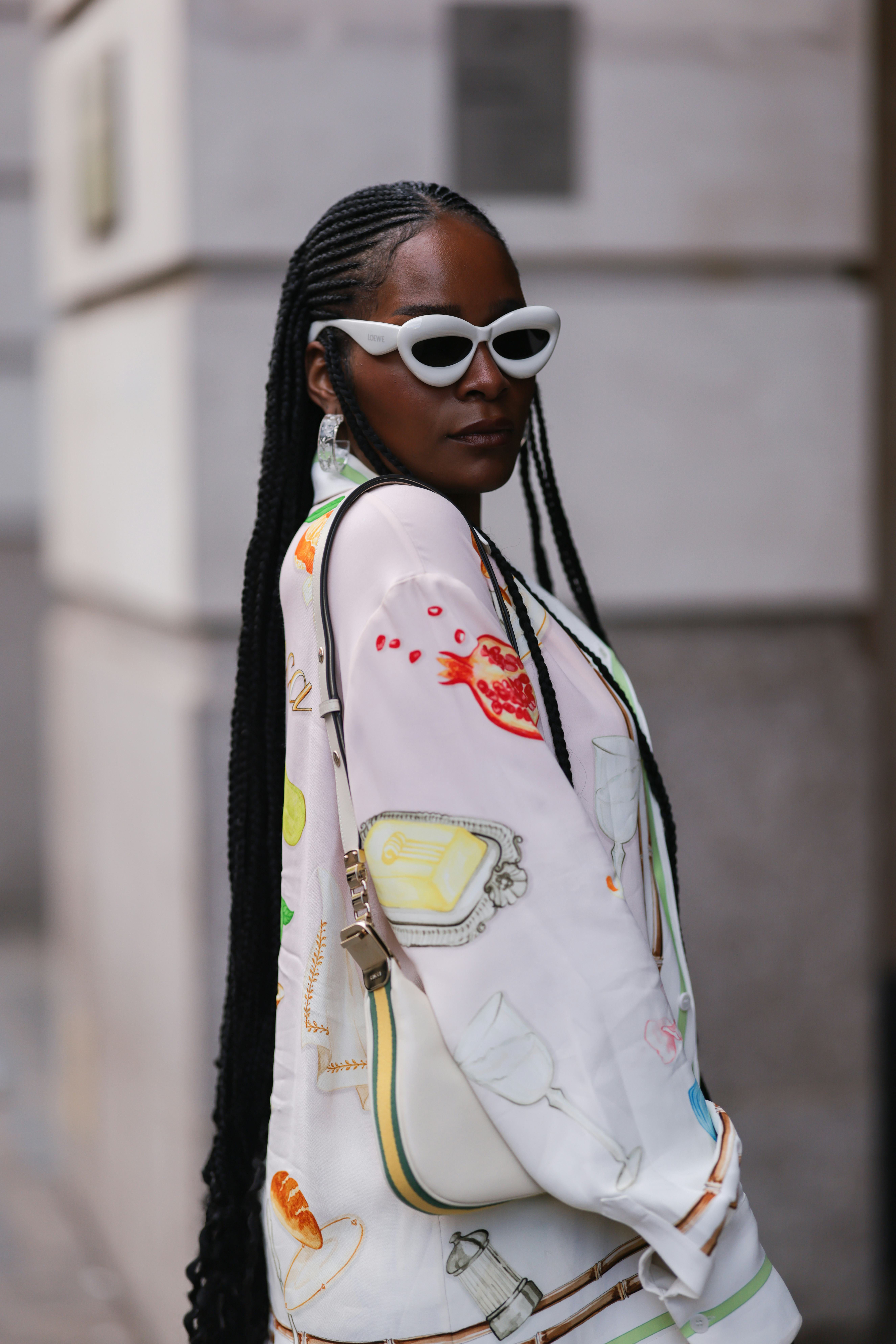 A fashion week guest during London Fashion Week on September 16, 2022