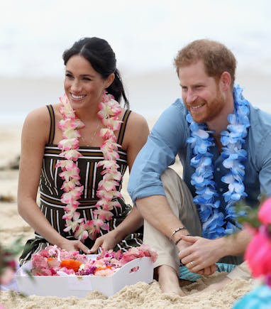 SYDNEY, AUSTRALIA - OCTOBER 19: Prince Harry, Duke of Sussex and Meghan, Duchess of Sussex talk to ...