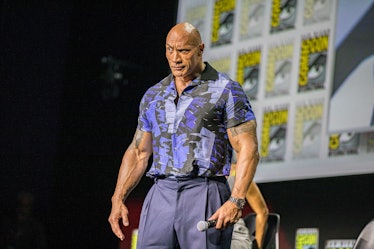 SAN DIEGO, CALIFORNIA - JULY 23: Actor Dwayne "The Rock" Johnson attends the Warner Brothers panel p...