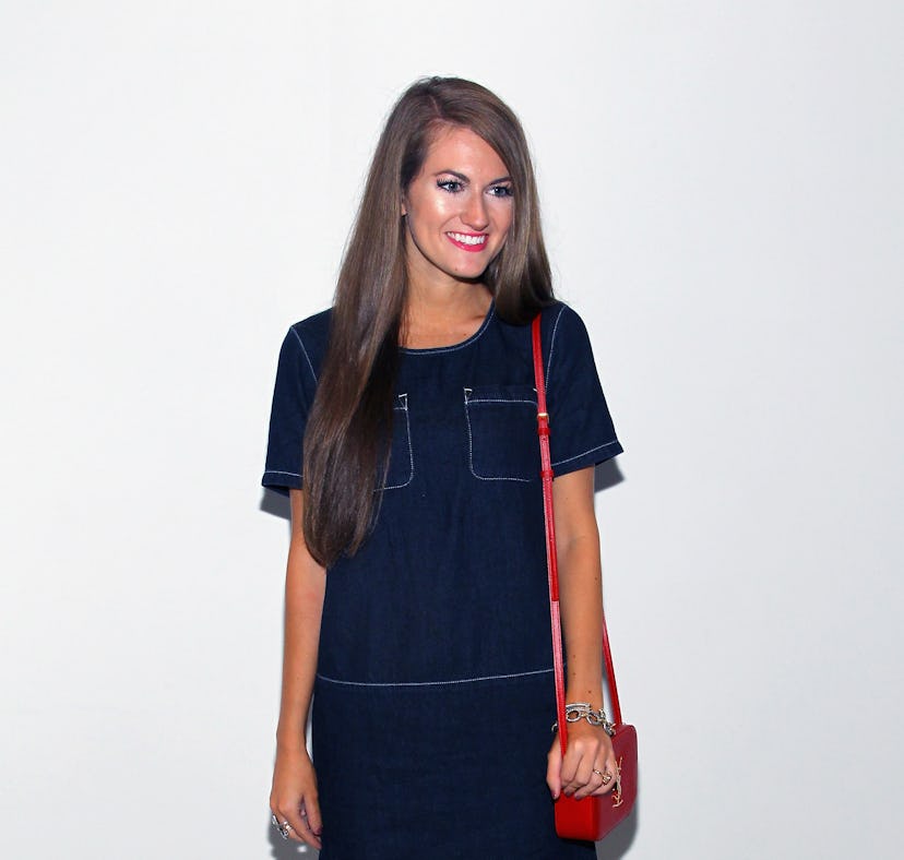 NEW YORK, NY - SEPTEMBER 12:  Blogger Caitlin Covington attends the Rebecca Minkoff Runway Show SS 1...