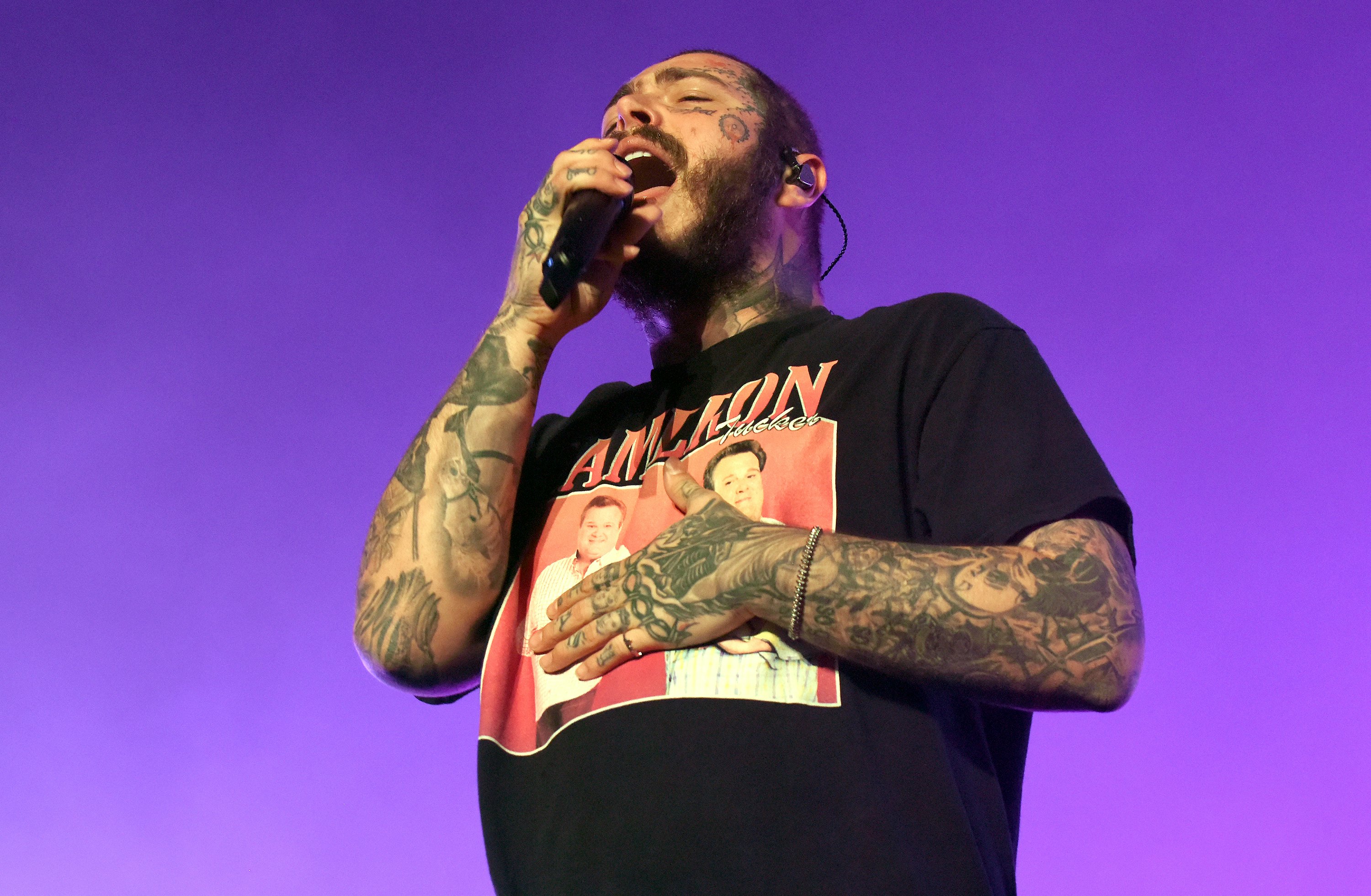 Post Malone Gets Daughters Initials Tattooed on Face