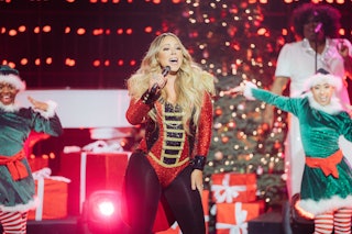 Mariah Carey performing 'All I Want For Christmas Is You.' The singer just ushered in the holiday se...