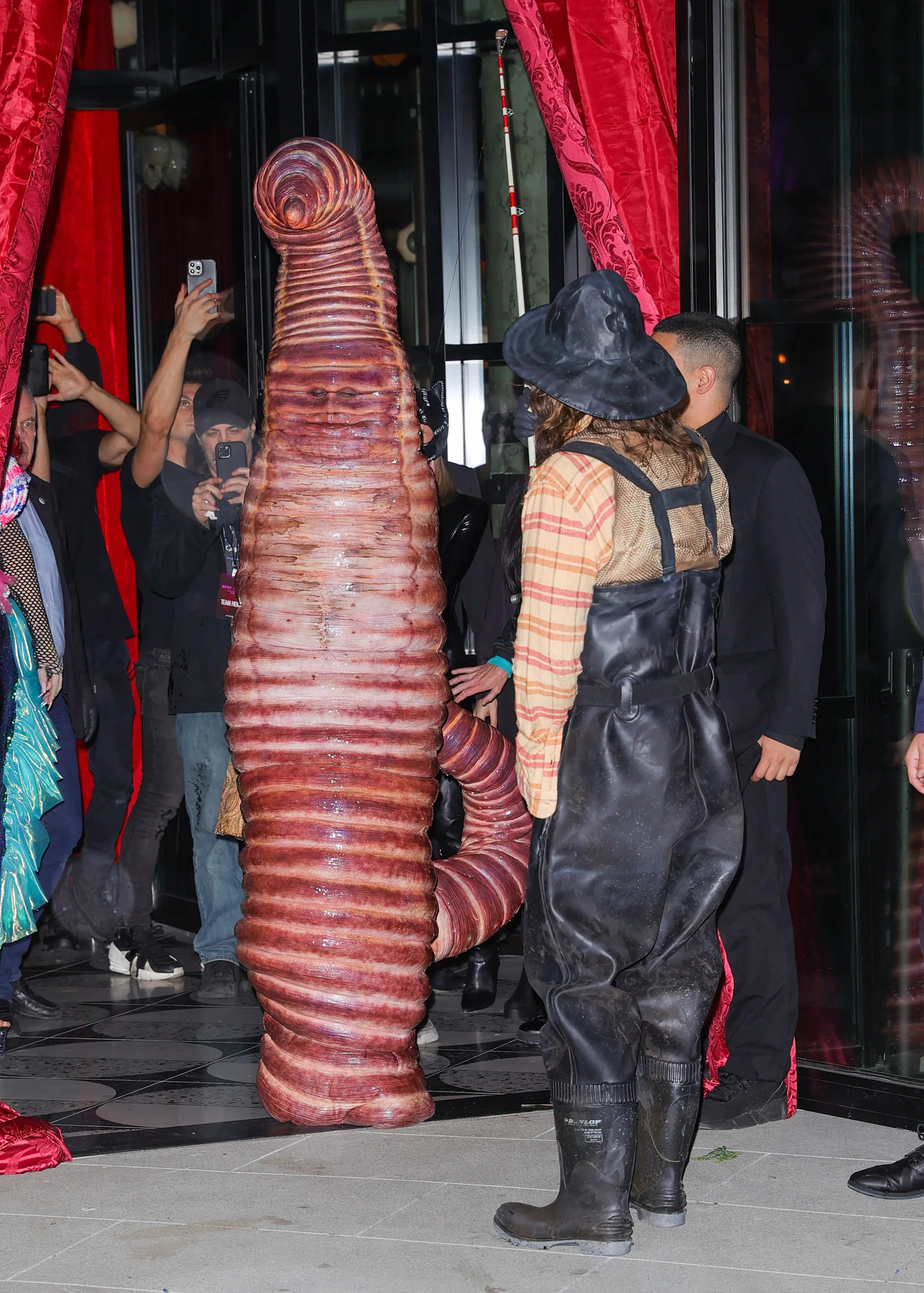 man dressed as old lady Inflatable Old Lady Costume main image 1