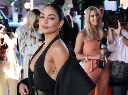 Before getting "Fall in LA" Thanksgiving nails, Vanessa Hudgens attended the Michael Kors Collection...