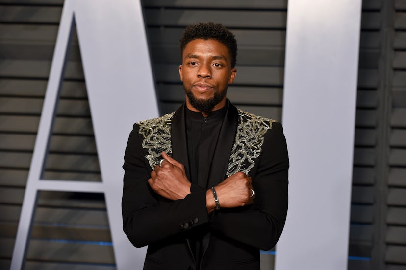 BEVERLY HILLS, CA - MARCH 04:  Chadwick Boseman attends the 2018 Vanity Fair Oscar Party Hosted By R...