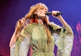 MOUNTAIN VIEW, CALIFORNIA - OCTOBER 09: Florence Welch of Florence + The Machine performs at Shoreli...