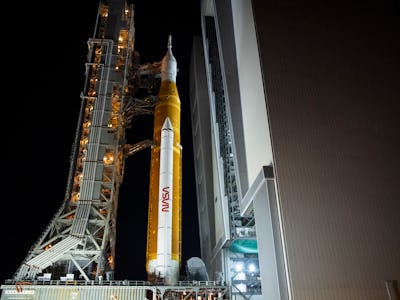 CAPE CANAVERAL, FL - NOVEMBER 3: In this handout photo provided by NASA, NASA's Space Launch System ...