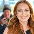 NEW YORK, NEW YORK - NOVEMBER 10: Lindsay Lohan visits "The Drew Barrymore Show" at CBS Broadcast Ce...
