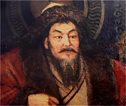 Genghis Khan, the founder and first Great Khan (Emperor) of the Mongol Empire, which became the larg...