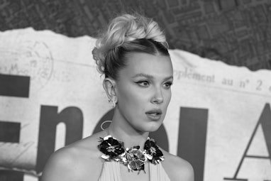 Millie Bobby Brown at the world premiere of Enola Holmes 2 held at the Paris Theater on October 27, ...