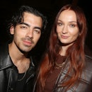 NEW YORK, NEW YORK - OCTOBER 20: Joe Jonas and Sophie Turner pose at the opening night of the play "...
