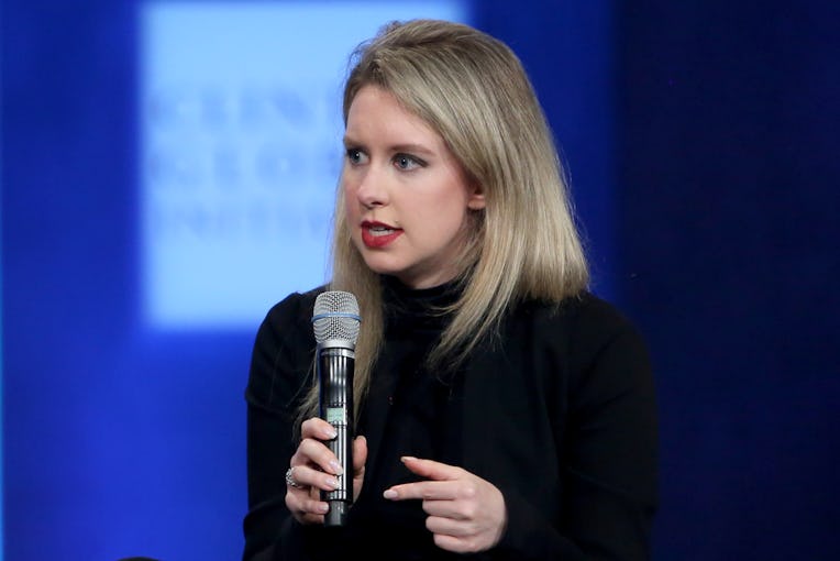 CNBC EVENTS -- Pictured: Elizabeth Holmes, Founder and CEO, Theranos speaks at the Clinton Global In...