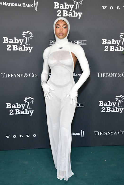 Lori Harvey wearing Off-White to the 2022 Baby2Baby Gala.
