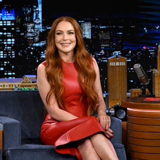 THE TONIGHT SHOW STARRING JIMMY FALLON -- Episode 1743 -- Pictured: Actress Lindsay Lohan during an ...