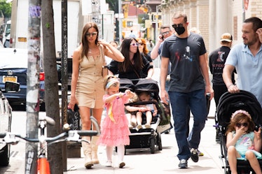 NEW YORK CITY, NY - JUNE 02: Irina Shayk and Bradley Cooper are seen with daughter Lea on June 02, 2...