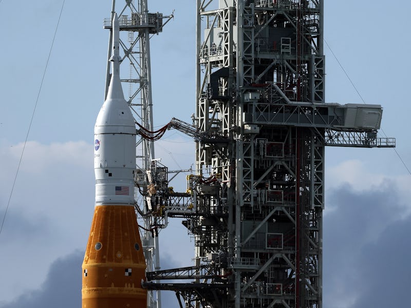 CAPE CANAVERAL, FLORIDA - NOVEMBER 14: NASA's Space Launch System (SLS) rocket with the Orion spacec...