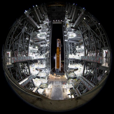 CAPE CANAVERAL, FL - NOVEMBER 3: (EDITORS NOTE: This image was shot with a fisheye lens.) In this ha...