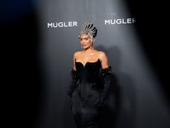 Kylie Jenner, wearing a spiked tiara, attended the Thierry Mugler: Couturissime Exhibition Opening N...