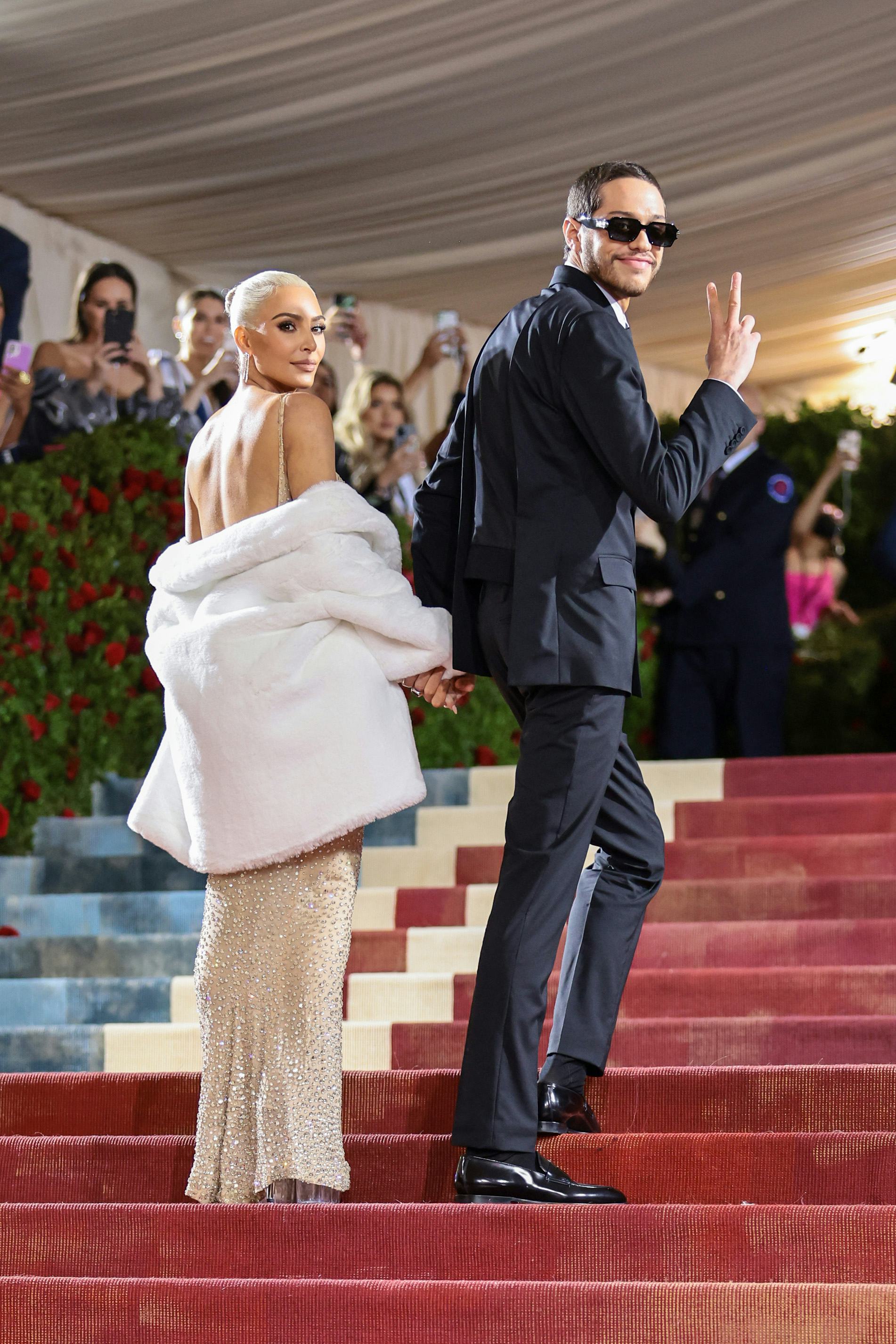 Kim Kardashian and Pete Davidson at the 2022 Met Gala.
