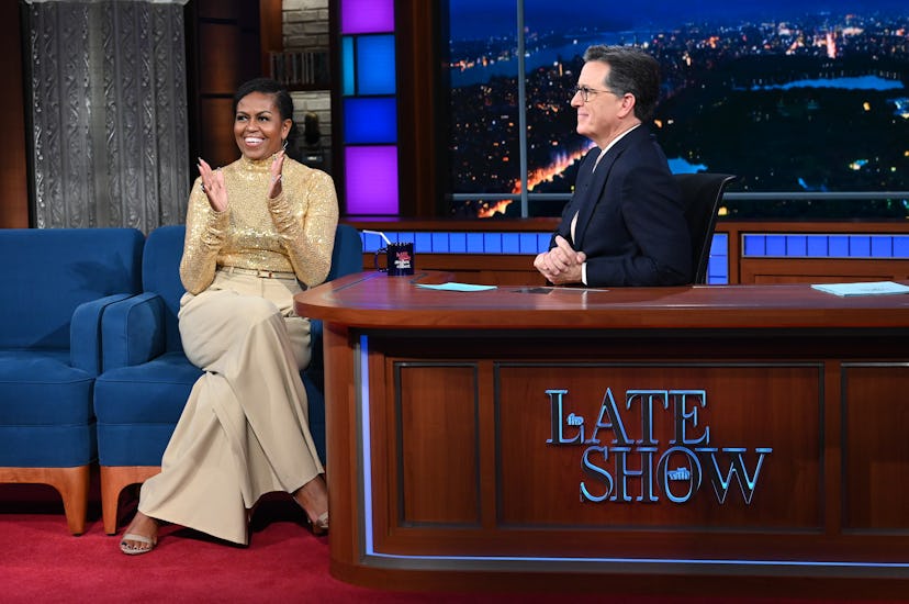 Michelle Obama's Michael Kors outfit at 'The Late Show With Stephen Colbert'.