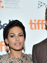 Eva Mendes and Ryan Gosling could be married. Here, they attend "The Place Beyond The Pines" premier...