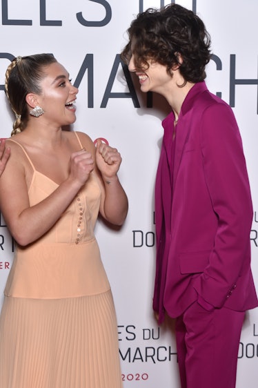 Florence Pugh and Timothee Chalamet  attend the "Little Women" Premiere
