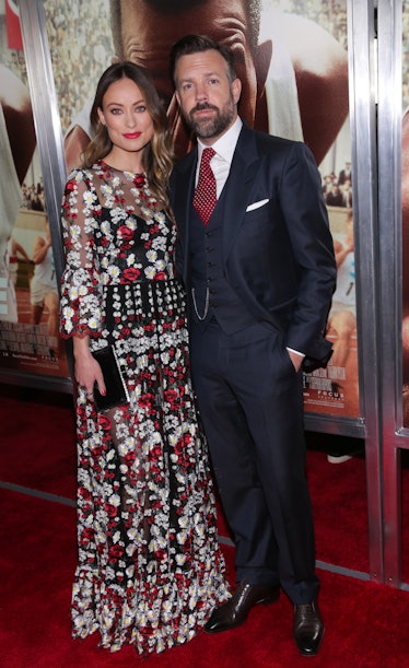 Olivia Wilde (L) and actor Jason Sudeikis attend the "Race" New York screening 