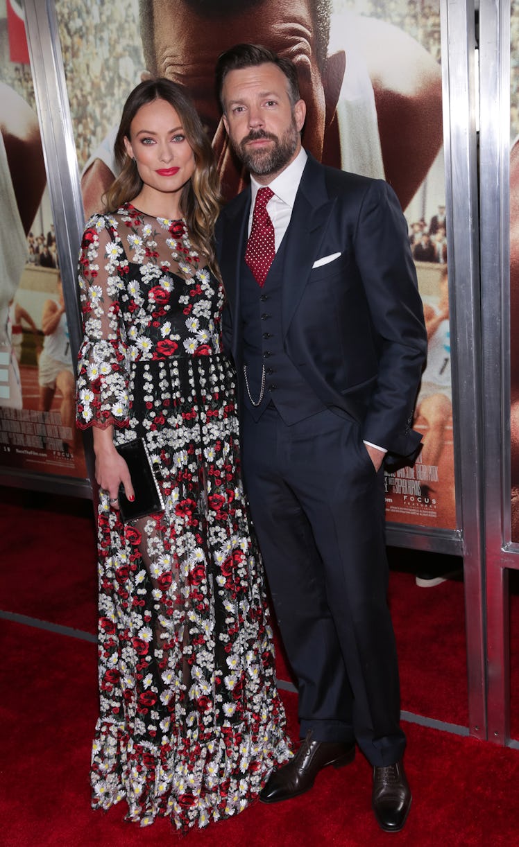 Olivia Wilde (L) and actor Jason Sudeikis attend the "Race" New York screening 