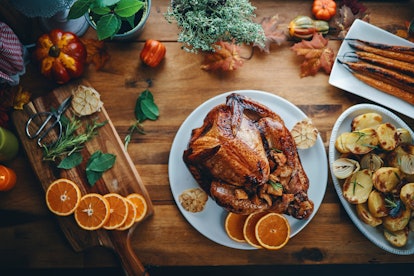 turkey on the table on thanksgiving in list of Thanksgiving turkey instagram captions