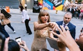 Toronto, Ont. -  September 09: Taylor Swift greets fans before her conversation at Toronto Internati...