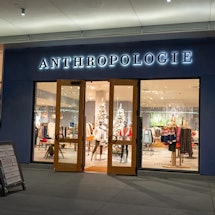 Night view of facade of Anthropologie retail store in San Ramon, California, November 21, 2019. Many...
