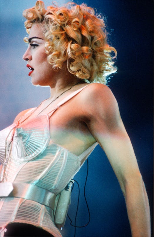 Madonna on her Blond Ambition World Tour in 1990