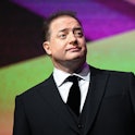 Brendan Fraser onstage during "The Whale" UK Premiere during the 66th BFI London Film Festival at Th...