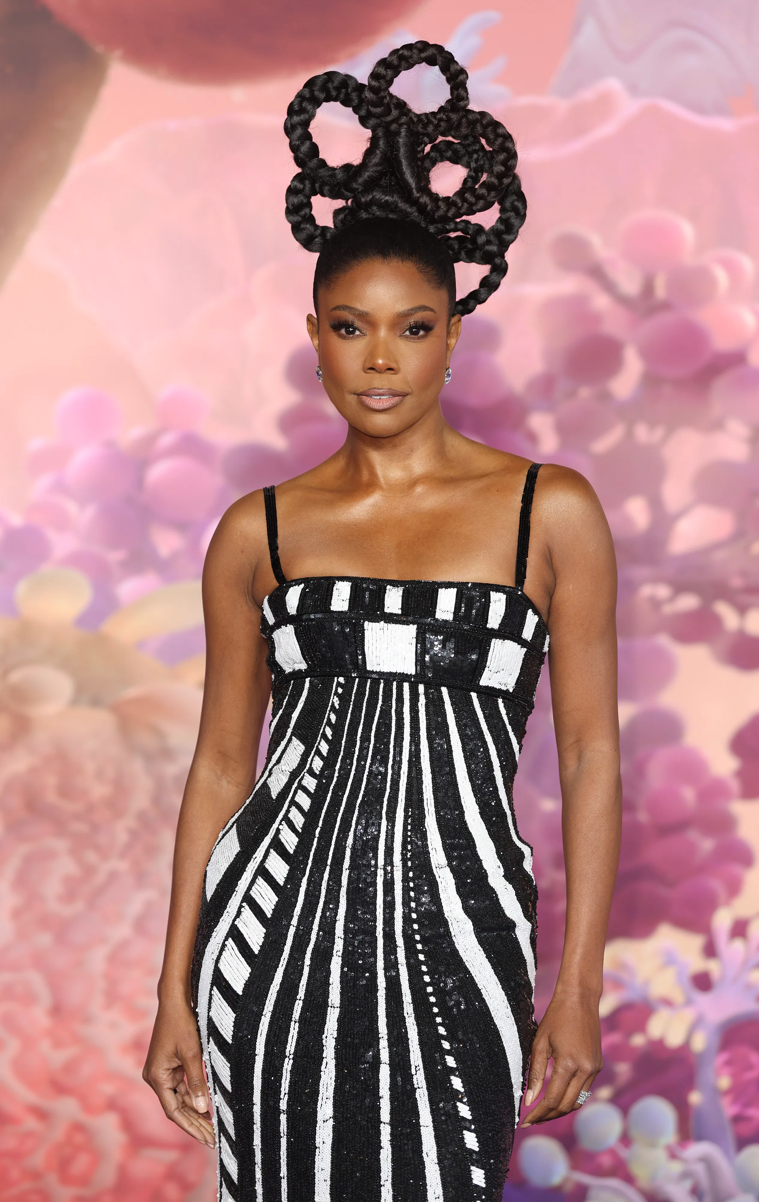 gabrielle union pink dress Gabrielle Union Criss-cross Strap Neck Blush Dress