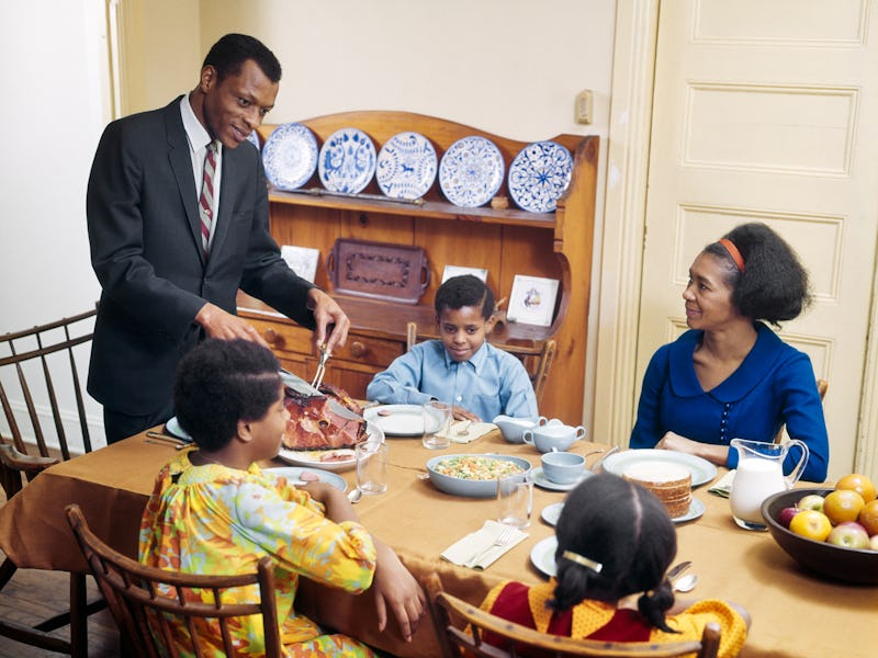 1960s 1970s African American Family At The Dinner Table Mother Father Daughter Son Indoor Together ...