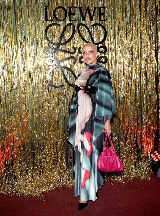 Doja Cat Wears a Painting Wrapped Around Her to Loewe Store Opening Doja Cat Wears a Painting Wrapped Around Her to Loewe Store Opening