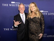 Mike White and Jennifer Coolidge at the Los Angeles Season 2 Premiere of HBO Original Series "The Wh...