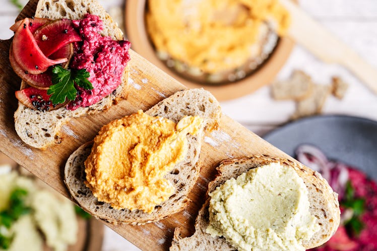 hummus board ideas are similar to the butter boards from TikTok