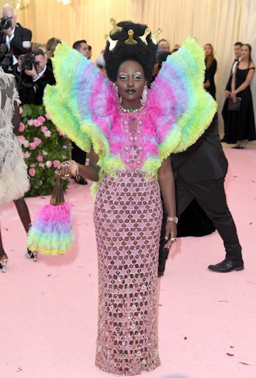 Lupita Nyong'o arrives for the 2019 Met Gala celebrating Camp: Notes 