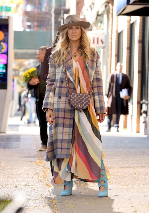 Sarah Jessica Parker is seen on the set of "And Just Like That" 