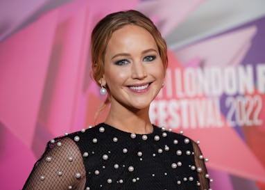Jennifer Lawrence arrives for the European premiere of Causeway during the BFI London Film Festival ...