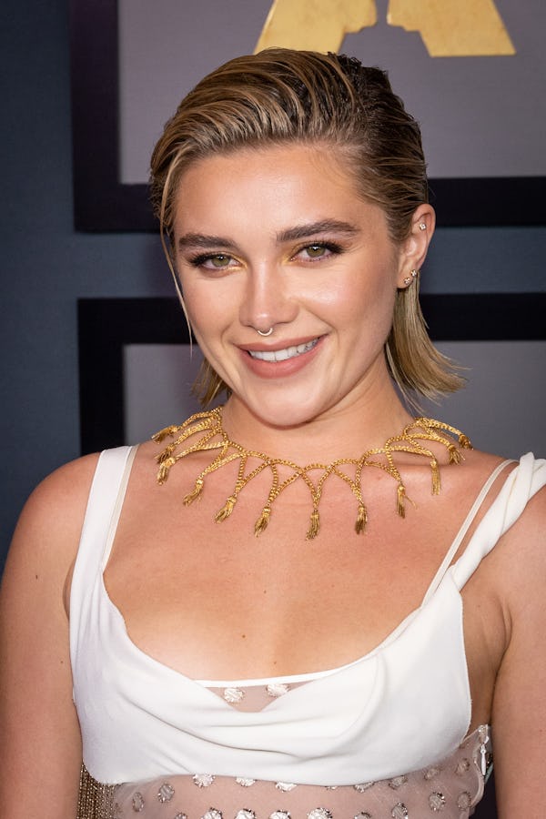 LOS ANGELES, CALIFORNIA - NOVEMBER 19: Florence Pugh attends the Academy of Motion Picture Arts and …