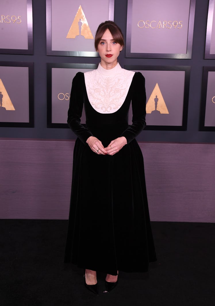 Zoe Kazan attends the Academy of Motion Picture Arts and Sciences 