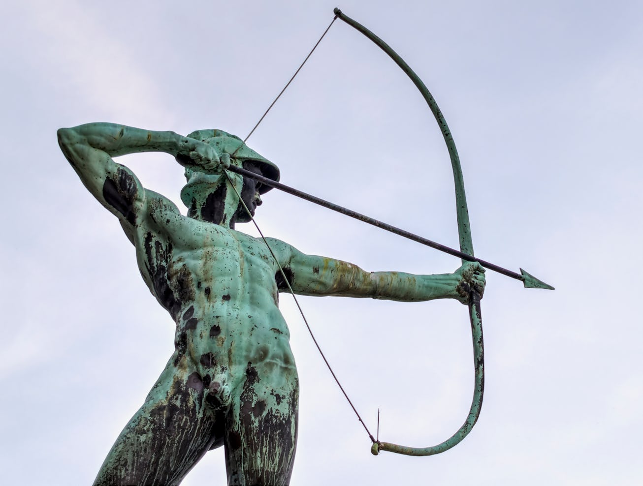 Dresden, Germany - August 12, 2015: The larger-than-life bronze figure (a monument to the Dresden ar...