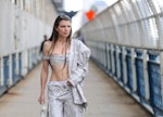 Before constructing a leaf "dress," Julia Fox walked around New York City in a gray crop top and low...