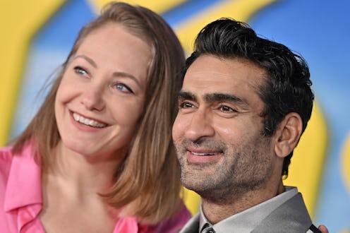 LOS ANGELES, CALIFORNIA - NOVEMBER 14: Emily V. Gordon and Kumail Nanjiani attend the Premiere of "G...