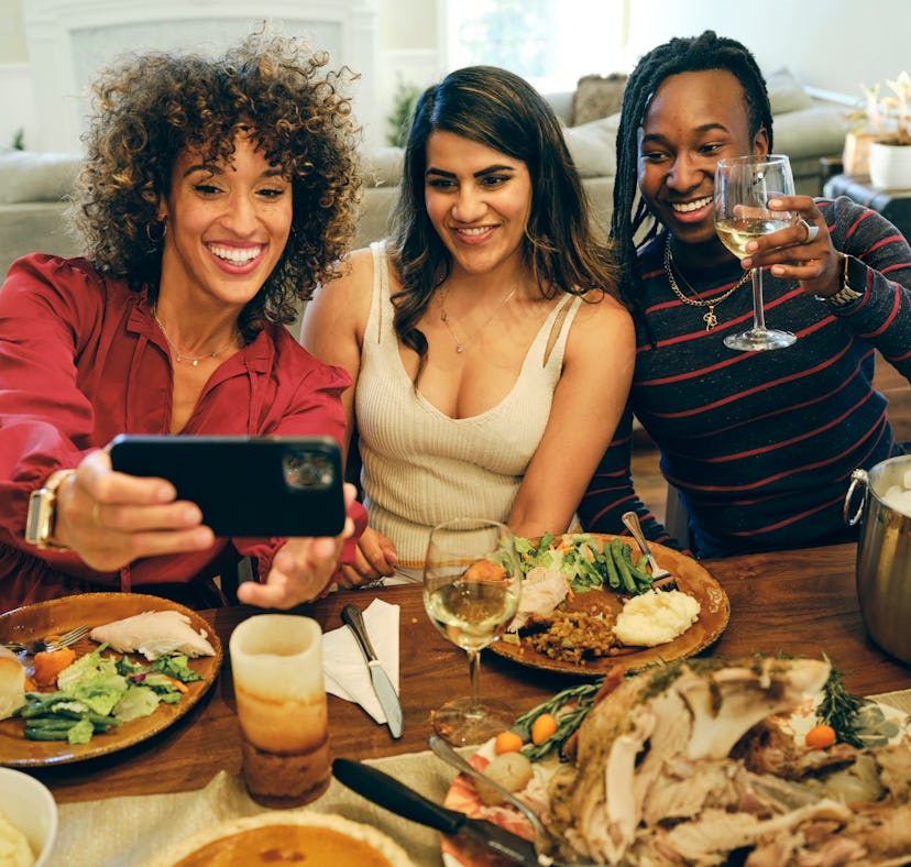 Friends use happy thanksgiving quotes for their 2022 thanksgiving instagram caption.